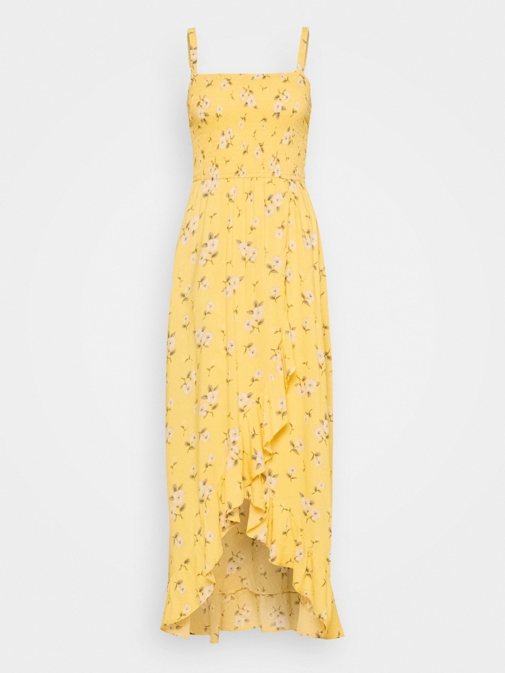 Hollister Yellow Floral High-Low Maxi Dress